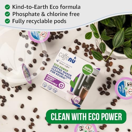 Caffenu Keurig Compatible Cleaning Rinse Pods, 8-Pod Cleaner Kit