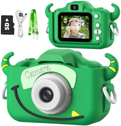 Goopow Kids Camera Toys for 3-8 Year Old Girls Boys,Children Digital Video Camcorder Camera with Cartoon Soft Cover, Best Chritmas Birthday Festival Gift for Kids