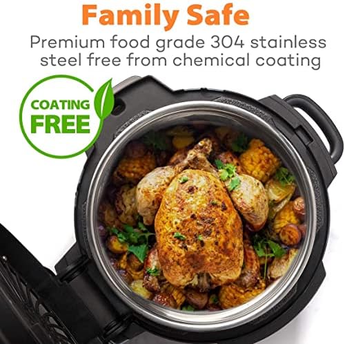 Goldlion Stainless Steel Inner Pot Replacement for Ninja Foodi 6.5 Quart