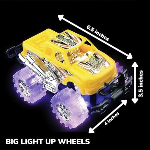 Light Up Monster Trucks for Boys and Girls, Toy Truck Set of 2, Monster Trucks for Boys 3-6 Years Old, Toddler Monster Truck Toys, Light Up Trucks