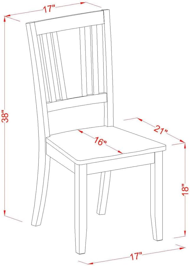 East West Furniture DUC-MAH-LC Dudley Kitchen Dining Chairs - Faux Leather Upholstered Wood Chairs, Set of 2, Mahogany