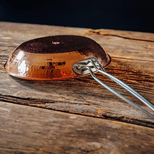 Sertodo Copper Skillet Pan | 8 inch Diameter | Patented Stainless Steel Handle System | Naturally Non-Stick Tin Lining