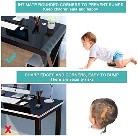 BINGTOO Glass Top Computer Desk with Metal Frame - Modern Simple Workstation for Home Office, Gaming, Writing, Study & Work, Black