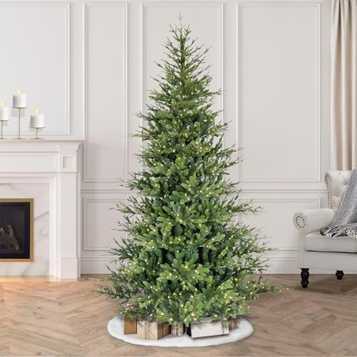 Puleo International 7.5 Foot Pre-Lit Alberta Spruce Artificial Christmas Tree with 1,000 Warm White LED Lights