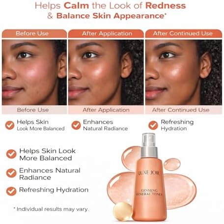 Ginseng Mineral Toner - Witch Hazel Toner Mist with Ginseng – Hydrating Facial Toner Spray for Sensitive Skin – for Oily