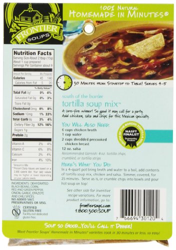 Frontier Soups Homemade In Minutes Soup Mix, South of The Border Tortilla, 4.5 Ounce