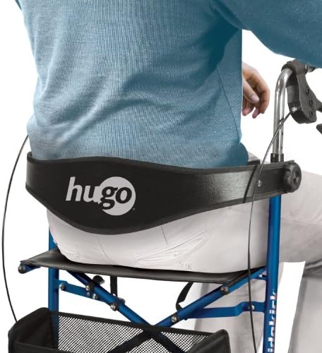 Hugo Mobility Sidekick Foldable Rollator Walker with Seat, Blueberry | Foldable Rollator with Padded Seat Offers Stable