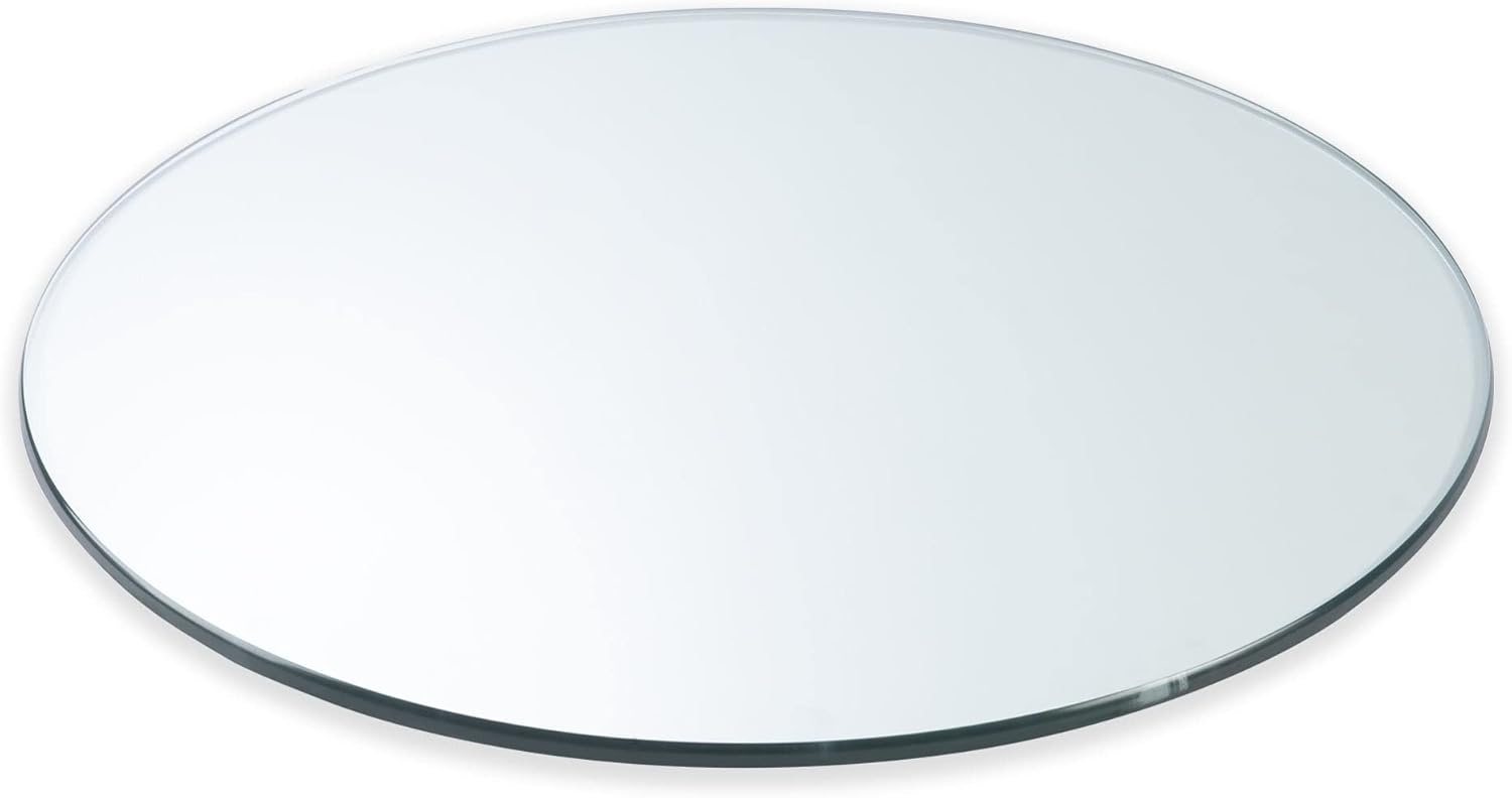 20" Round 1/2" Thick Glass Table Top with Flat Polished Edge and Tempered