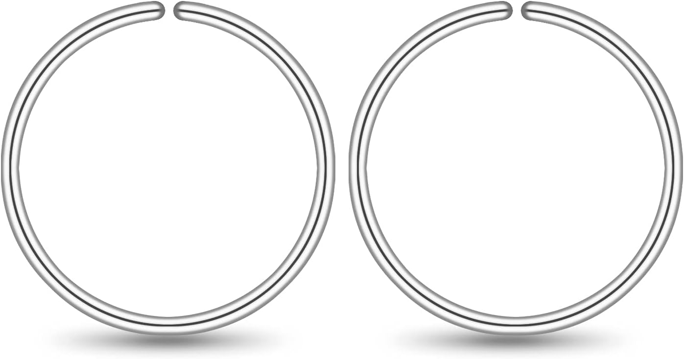 Small Gold or Sterling Silver Huggie Hoop Earrings for Women Cartilage Nose Helix Tragus