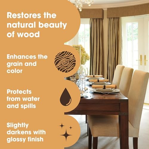 Furniture Clinic Boiled Linseed Oil | 500ml / 17 Fl Oz | Refined Oil for Wood Furniture, Stone & Metal | Fast Drying Glossy Finish | Restore & Protect | for Tables, Cabinets, Handles, & More