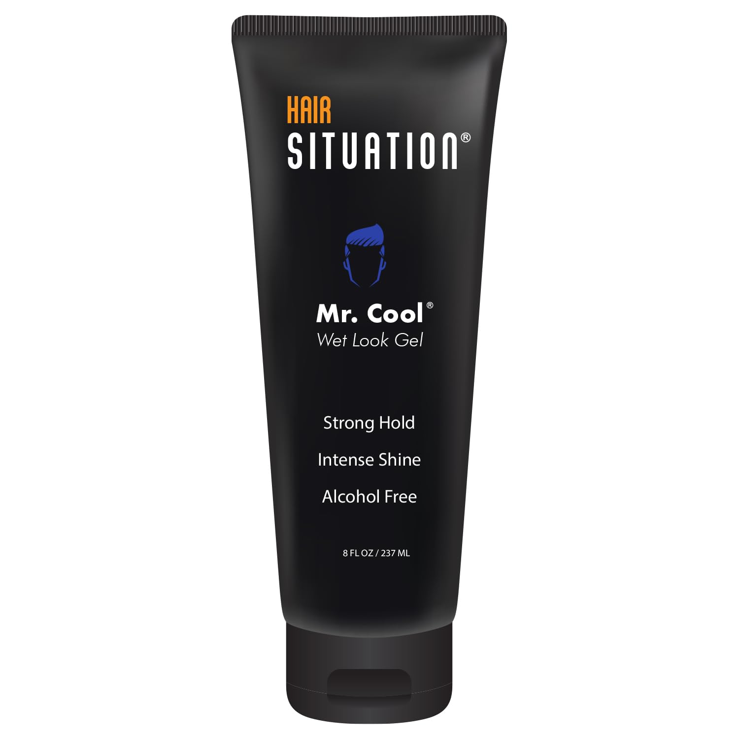 Hair Situation Mr. Cool Wet Look Strong Hold Hair Styling Hair Gel, High Shine, Anti-Humidity Shield, Anti-Frizz Fly Away, Alcohol-Free