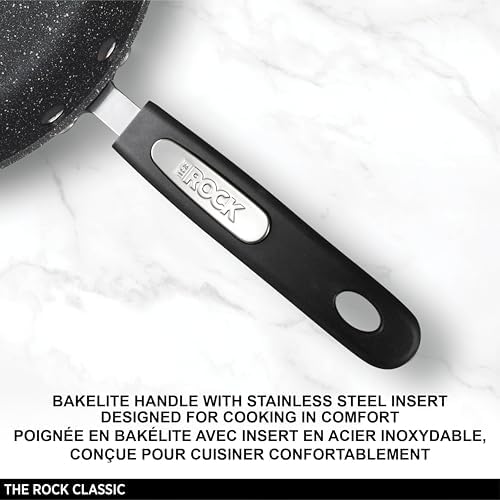 Starfrit The Rock 8PC Non-Stick Cookware Set, Black | Durable Forged Aluminum, Oven Safe, PFOA Free, Easy to Clean