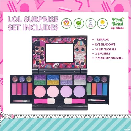 L.O.L. Surprise! Fold-Out Makeup Palette with Mirror, Lip Gloss, Eyeshadow & Blush