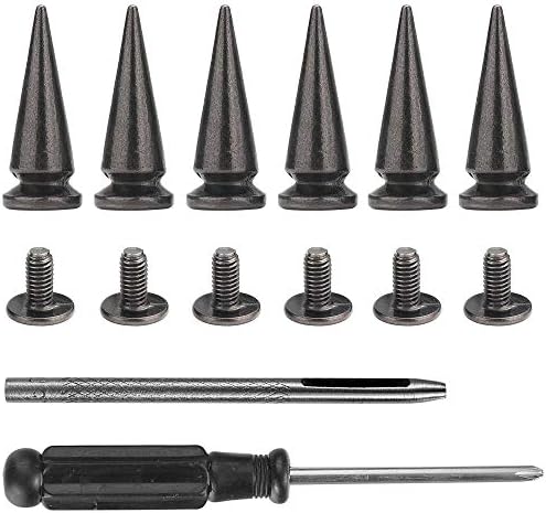 YORANYO 20 Sets 25MM Silver Color Metallic Spikes and Studs 1" Metal Bullet Cone Spikes Screw Back Large Punk Studs and Spikes for Clothing Shoes