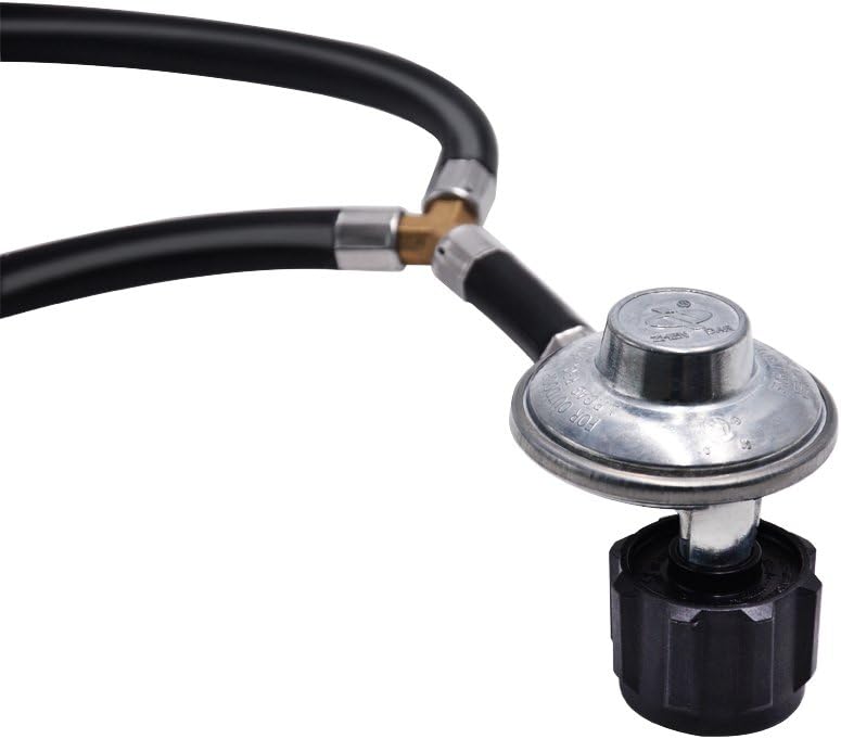 onlyfire 3 Feet Y-Splitter Low Pressure Propane Regulator Double Hoses | for Grill,Heater and Propane Appliances,QCC-1 Tank Connections