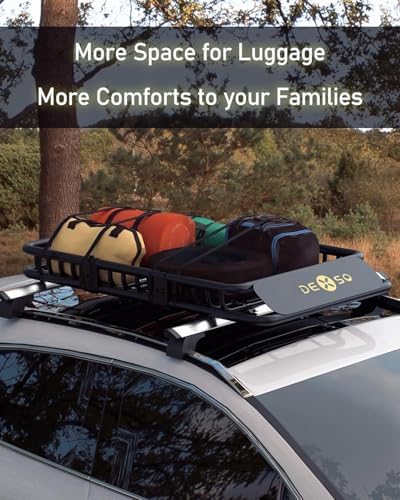 46" X 36" Universal Roof Rack Cargo Basket, 200 Lbs Capacity Rooftop Luggage Rack for SUV, Car & Truck, Heavy-Duty Roof Rack Accessories Carrier