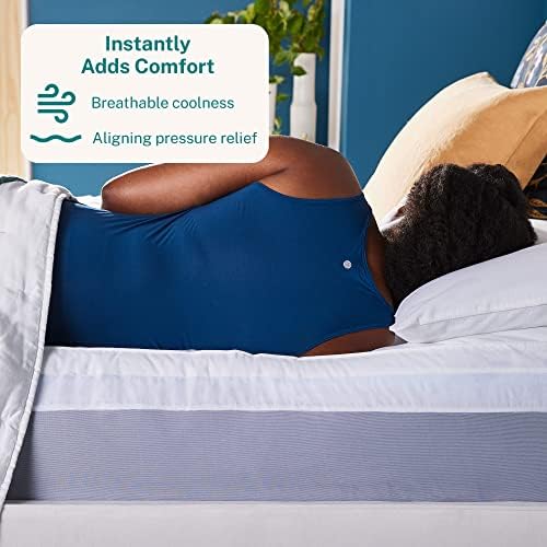 Sleep Innovations Dual Layer 4 Inch Memory Foam Mattress Topper, California King Size, Medium Support