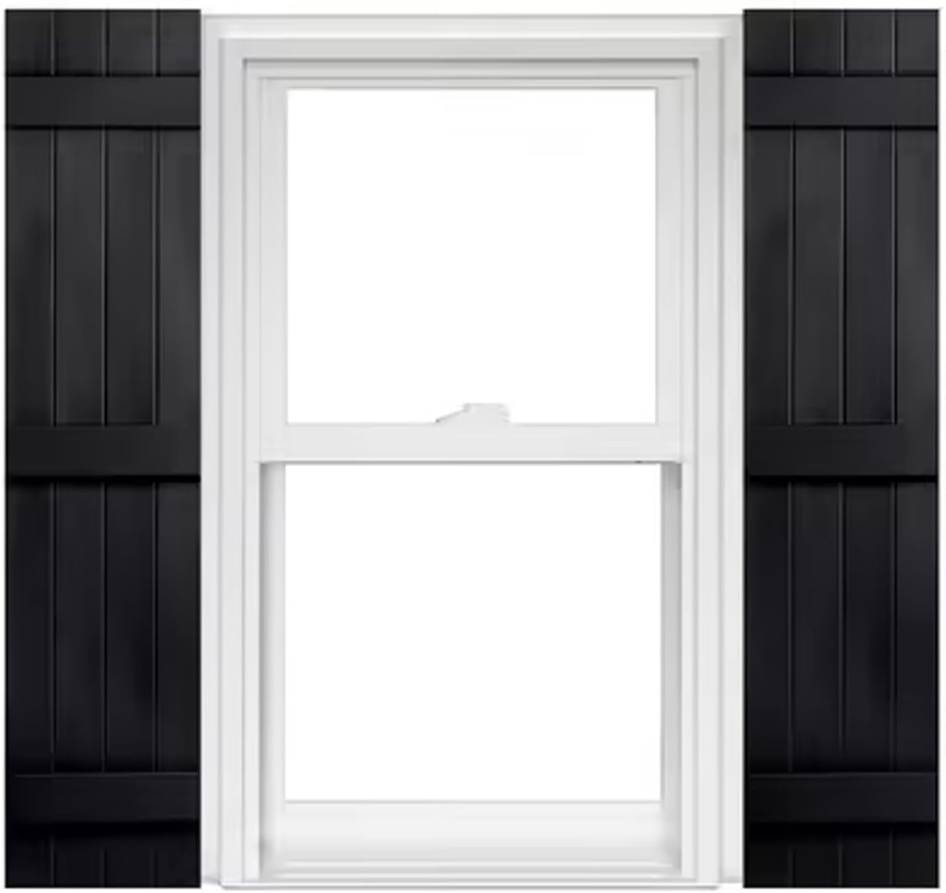 Polaris Homeside 4 Board and Batten Joined Vinyl Shutters (1 Pair) 14-1/2in. x 47in. - 050 Black