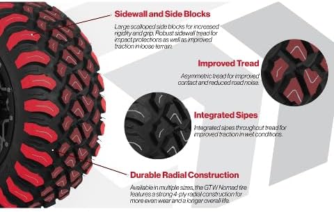 GTW Nomad 22 Inch All Terrain Radial Golf Cart Tire | 22x11-R12 | Steel Belted Radial Construction | Lift Kit Required | Universal Fitment for 12