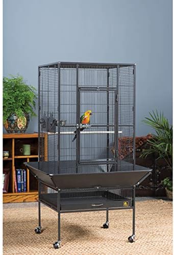Prevue Pet Products 3352COCO Park Plaza Bird Cage, Coco Brown | Large Brown Steel Bird Cage with Rolling Stand and Perches, Ideal for Cockatiels and Medium Birds