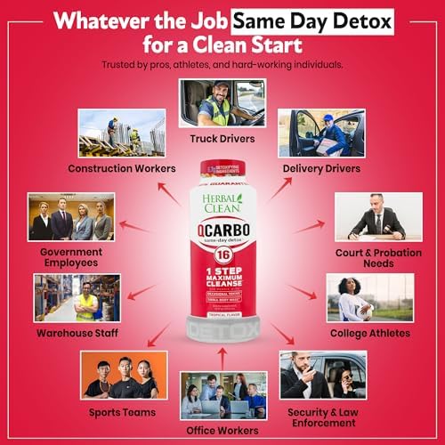 Herbal Clean Qcarbo16 Same-Day Detox Cleanse Drink (16 fl oz) - Tropical Flavor Full Body Cleanse* Detox Drink for Moderate Toxin Level*