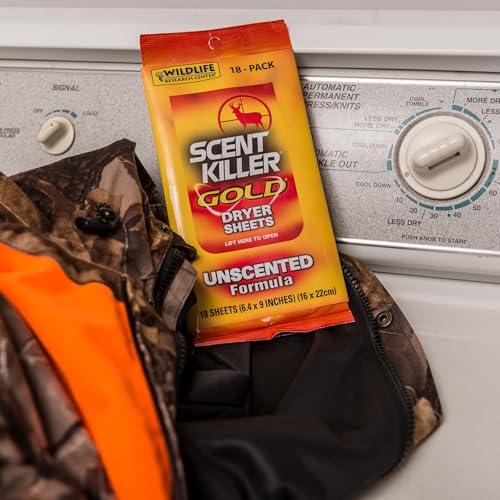 Wildlife Research Scent Killer Gold Dryer Sheets (Unscented) 18 Count (Pack of 1)