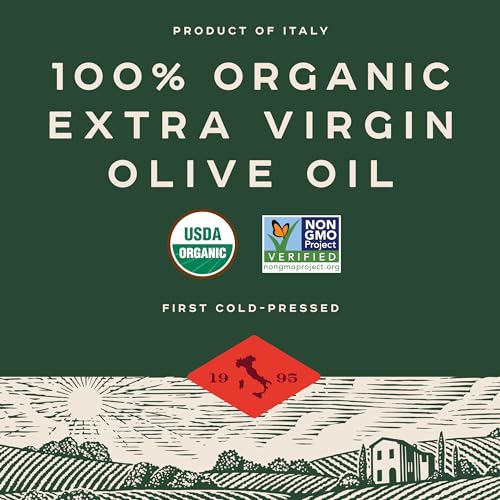 Bionaturae Extra Virgin Olive Oil - Organic Olive Oil, Non-GMO, USDA Certified Organic, Recyclable Glass, 100% Authentic Italian Olive Oil, Made in Italy - 17 Fl Oz