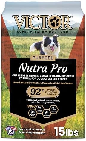 VICTOR Purpose Nutra Pro Dry Dog Food - High Protein Gluten-Free, 40 lb | Super Premium Dog Food, Low Carb Dry Kibble, For Active Dogs of All Ages, For Sporting, Pregnant or Nursing Dogs & Puppies