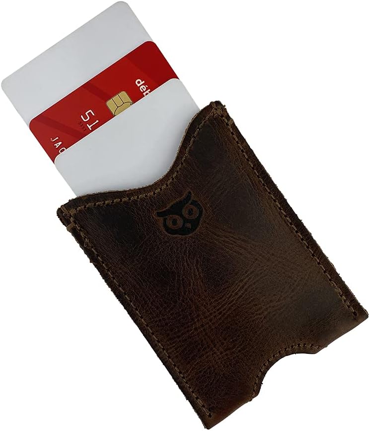Hide & Drink, Rustic Leather Pocket Sleeve Wallet, for Easy Travelers, Commuters, Card Holder Handmade, Includes 101 Year Warranty