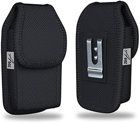 Agoz JitterBug Flip Phone Case, Vertical Belt Clip Holster, HEAVY-DUTY Carrying Flip Cell Phone Pouch Rugged Cover w/Metal Clip
