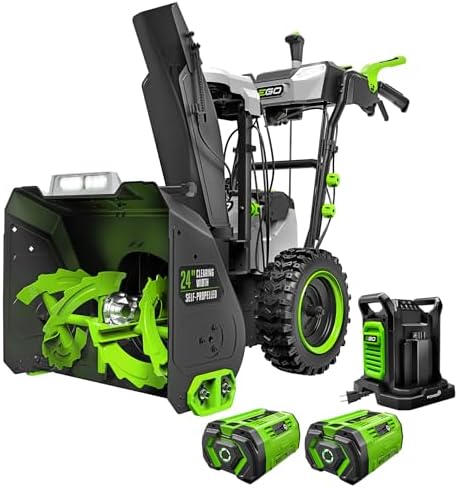 EGO SNT2405 24" Cordless Snow Blower Kit, Self Propelled, w/ 2 7.5Ah Batteries