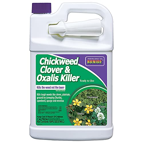 Bonide Chickweed, Clover & Oxalis Killer, 128 oz Ready-to-Use Spray | Controls Weeds & Roots Without Harming Lawn