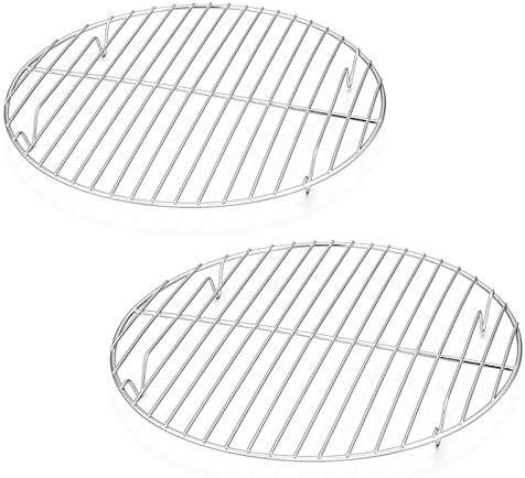 E-far Round Cooking Racks - Size 7½” & 9” & 10½” - Stainless Steel Round Steaming Baking Cooling Rack Set of 3, Multi-Purpose for Canning Air Fryer Pressure Cooker, Dishwasher Safe