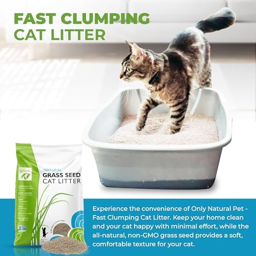 Only Natural Pet - Fast Clumping Cat Litter Non GMO Kitty Litter, Single or Multi Cat, Unscented - 20 lb Bag
