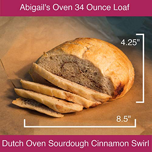Fresh Sourdough Bread – San Francisco Bakery Style Dutch Oven Cinnamon Swirl Loaf – Hand-made – Natural – 1 Sliced Artisan Round 34 oz
