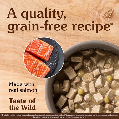Taste of the Wild Pacific Stream Wet Food Salmon in Gravy 13.2oz Case of 12 | Puppy & Adult Dogs | Grain Free Recipe* | Complete & Balanced to Satisfy Finicky Dogs | Sweet Potatoes for All Day Energy