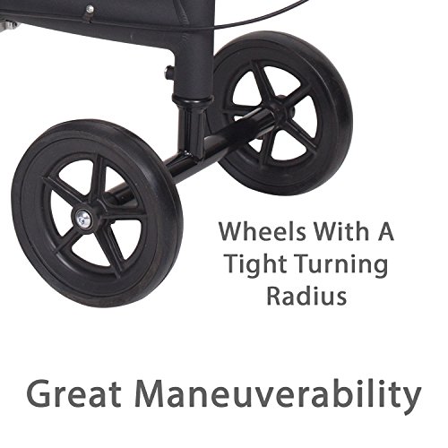 Carex Economy Rolling Knee Walker with Comfortable Padding - Steerable Knee Scooter for Foot Injuries with Hand Brake - Crutch Alternative