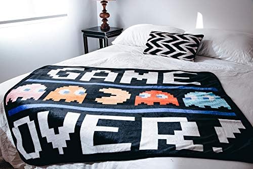 JUST FUNKY PAC-Man Game Over Throw Blanket | 45 x 60 Inch Soft Fleece Blanket