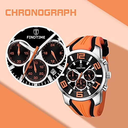 findtime Mens Sport Watches for Men Reloj para Hombre Colorful Cool Unique Analog Stylish Wrist Watch Chronograph for Running Training Stopwatch