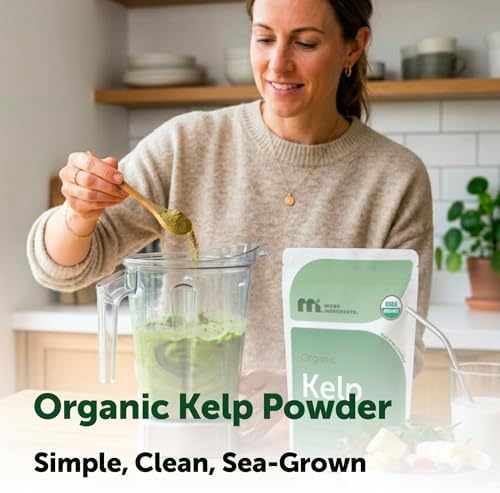 Micro Ingredients Organic Kelp Powder, 2 lb | Whole Plant Sea | Easy to Mix | Long-Lasting Supply for Smoothies, Soups