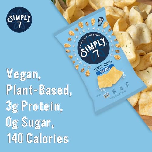 Simply 7 Lentil Chips, Jalapeno, 4-ounce Bags (Pack of 12)
