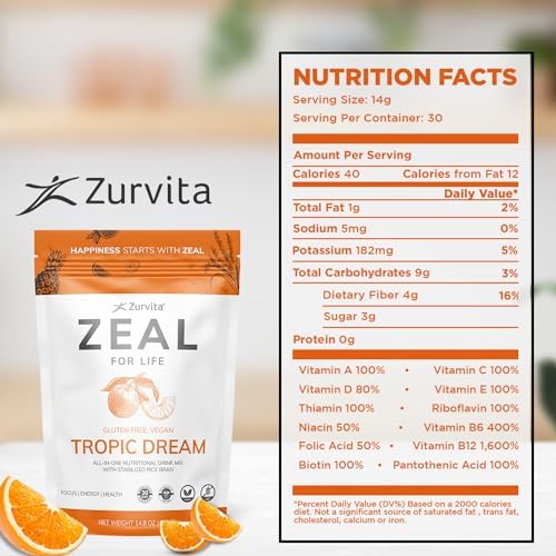 Zurvita - Zeal for Life Wild Berry Wellness Drink Mix - 420 g | Contains Vitamins, Minerals, Antioxidants, Plant Nutrients, Digestive Enzymes, And Phytonutrients For Daily Nutrition