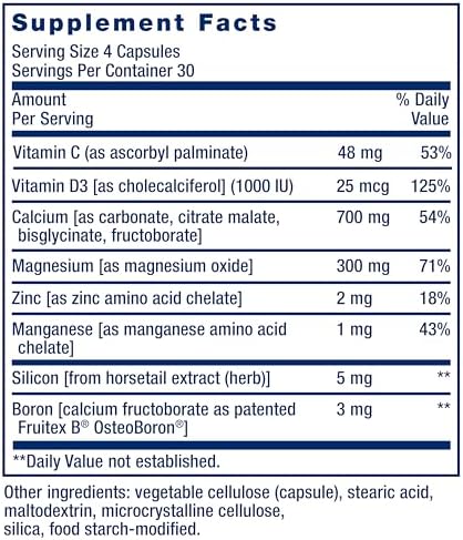 Life Extension Bone Restore Calcium Supplement, Vitamin D3, Magnesium, Boron, zinc, Manganese, Silicon, Helps Maintain Healthy Bone Density