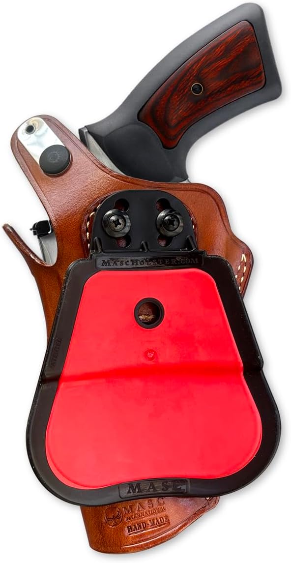 Masc Premium Leather OWB Paddle Holster for with Thumb Break Fits, GP-100 4.2-inch, Brown #1033#