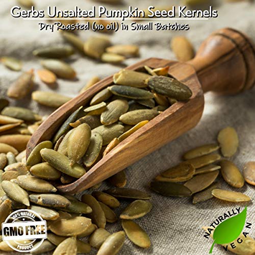 GERBS Unsalted Pumpkin Seed Kernels 4 LBS|Top 14 Allergy Free Food |Use in salads, yogurt, bake, oatmeal, trail mix|Grown in Canada, packed in US | Canadian Grown, No Additives | Naturally Crunchy & Mildly Nutty | Top 14 Allergen-Free
