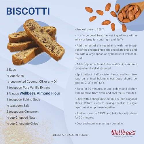 Wellbee's Almond Flour, Extra Fine, Gluten Free, Blanched, Low Carb, All Purpose, 5 lbs