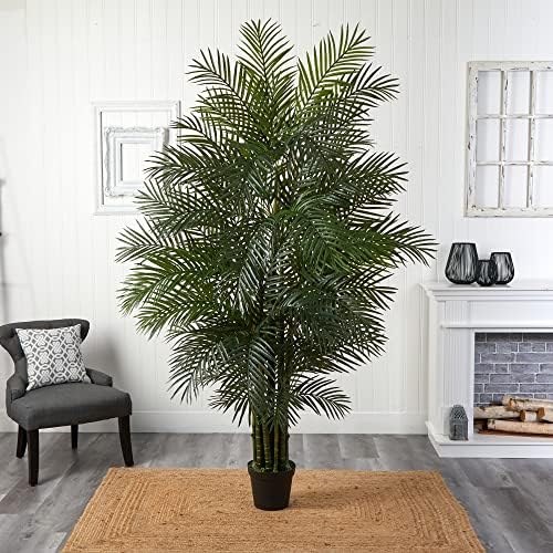Nearly Natural 7.5ft Artificial Areca Palm Tree, UV Resistant (Indoor/Outdoor)