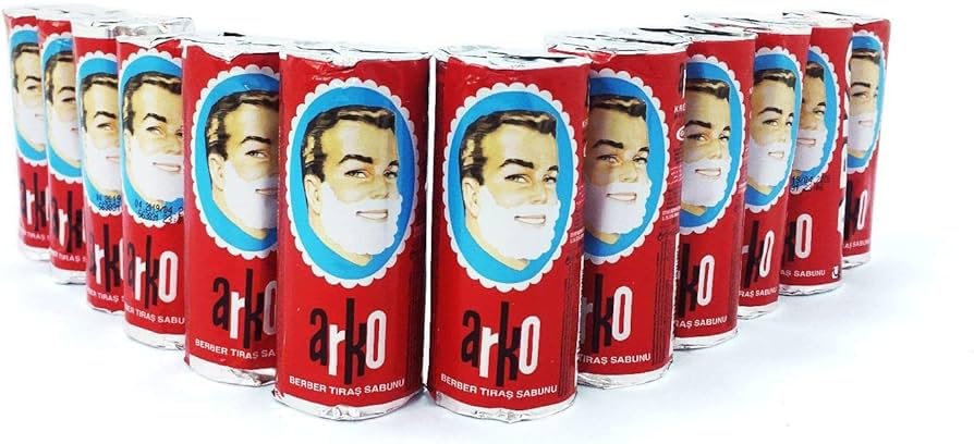 Arko Men Face Shaving Soap Stick, Sensitive skin shave cream, White, ( Pack Of 12 )