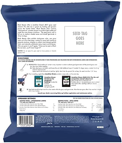 Jonathan Green (10323) Black Beauty Ultra Grass Seed - Cool Season Lawn Seed (25 lb)