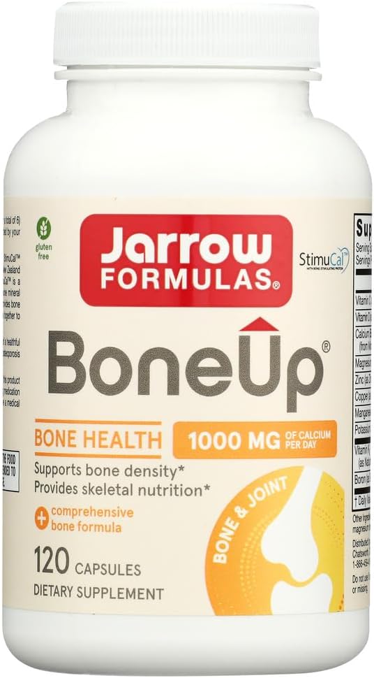 Jarrow Formulas BoneUp, 1,000mg Calcium Per Day, 240 Capsules | Bone Density Support, MCHA Calcium, Vitamins D3 & K2, Provides Skeletal Nutrition, Strong Bone Support, 40 Day Supply
